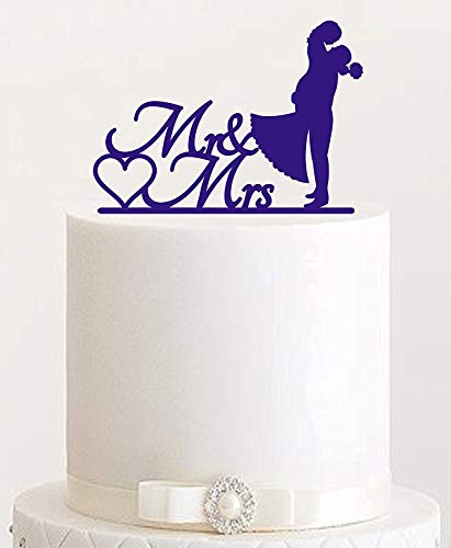 Cake Topper, Kuss, Tortenstecker, Tortefigur Acryl, Tortenständer Etagere Hochzeit Hochzeitstorte Kuchenaufstecker (Violett) von edelstahlheini.de