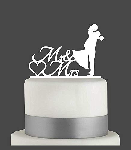 Cake Topper, Kuss, Tortenstecker, Tortefigur Acryl, Tortenständer Etagere Hochzeit Hochzeitstorte Kuchenaufstecker (Weiß) Art.Nr. 5068 von edelstahlheini.de