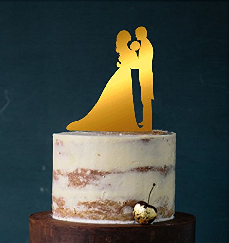 edelstahlheini.de Cake Topper #11 Acryl, Tortenstecker, Tortenfigur, Hochzeitstorte (Gold Spiegel (einseitig)) Art.Nr. 5281 von edelstahlheini.de