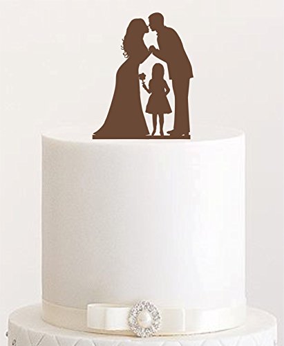 Cake Topper #16 Acryl, Tortenstecker, Tortenfigur, Hochzeitstorte (Braun/Schokobraun) von edelstahlheini.de