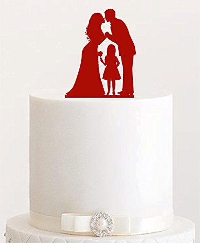 Cake Topper #16 Acryl, Tortenstecker, Tortenfigur, Hochzeitstorte (Dunkelrot) von edelstahlheini.de