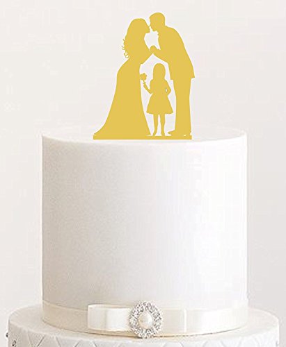 Cake Topper #16 Acryl, Tortenstecker, Tortenfigur, Hochzeitstorte (Gold(einseitig)) Art.Nr. 5298 von edelstahlheini.de