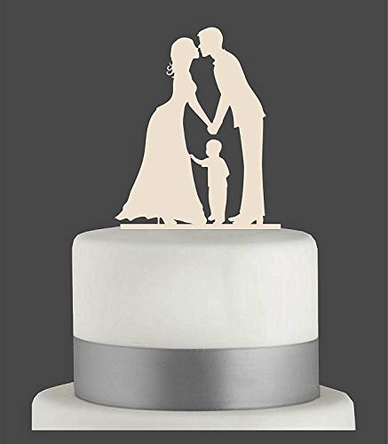 edelstahlheini.de Cake Topper, Nr. 23, aus Acryl, für Hochzeitstorten, Elfenbeinfarben von edelstahlheini.de