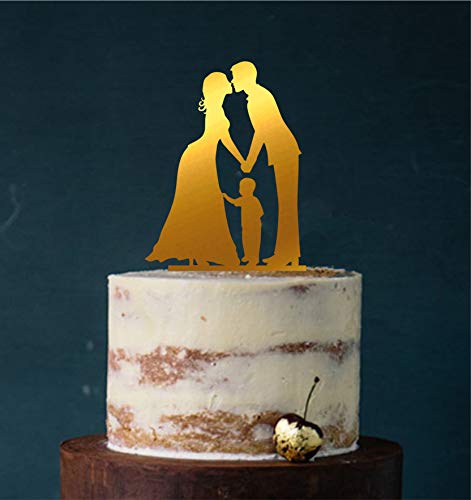 Cake Topper #23 Acryl, Tortenstecker, Tortenfigur, Hochzeitstorte … (Gold/Spiegel einseitig) Art.Nr. 5253 von edelstahlheini.de