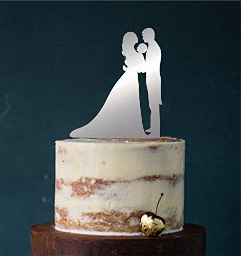 Cake Topper - Personalisierte männliche Hochzeit Tortenständer Tortenständer Tortenständer Acryl Cake Topper Silber Spiegel (einseitig) von edelstahlheini.de