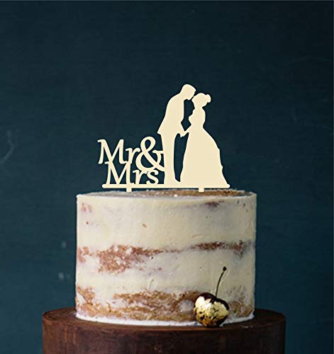 edelstahlheini.de Cake Topper, Tortenstecker, Tortefigur Acryl, Farbwahl - Hochzeit Hochzeitstorte (Elfenbein) Art.Nr. 5023 von edelstahlheini.de