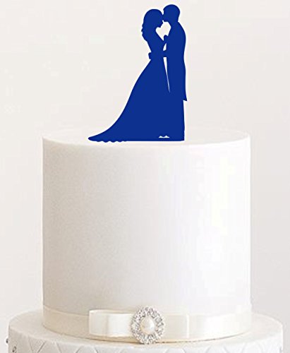 edelstahlheini.de Cake Topper, Tortenstecker, Tortenfigur Acryl, Tortenständer Etagere Hochzeit Hochzeitstorte (Dunkelblau) von edelstahlheini.de