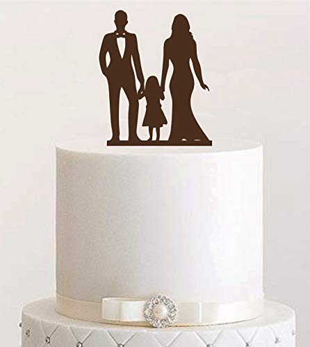 edelstahlheini.de Cake Topper, Tortenstecker, Tortenfigur Acryl, Tortenständer Etagere Hochzeit Hochzeitstorte (Dunkelbraun) von edelstahlheini.de