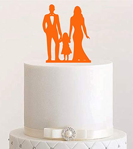 edelstahlheini.de Cake Topper, Tortenstecker, Tortenfigur Acryl, Tortenständer Etagere Hochzeit Hochzeitstorte (Orange) von edelstahlheini.de
