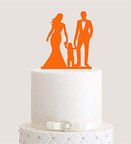 edelstahlheini.de Cake Topper, Tortenstecker, Tortenfigur Acryl, Tortenständer Etagere Hochzeit Hochzeitstorte (Orange) von edelstahlheini.de