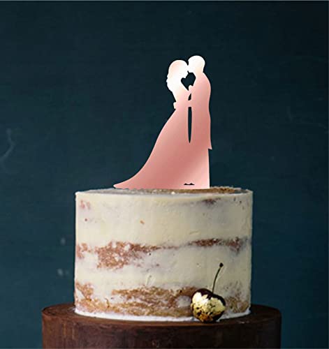 edelstahlheini.de Cake Topper #2 Acryl, Tortenstecker, Tortenfigur, Hochzeitstorte (Spiegel Roségold (Einseitig)) Art.Nr. 5294 von edelstahlheini.de