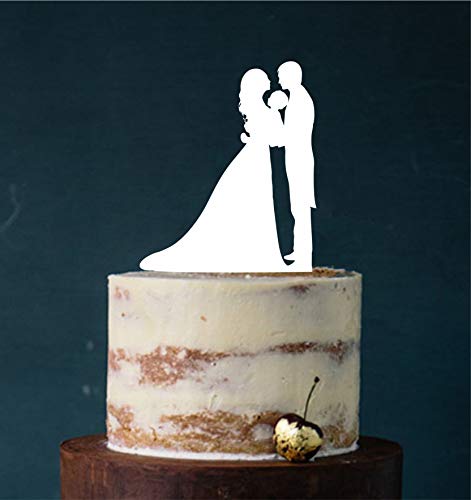 edelstahlheini.de Cake Topper - Personalisierte männliche Hochzeit Tortenständer Tortenständer Acryl Cake Topper Weiß von edelstahlheini.de
