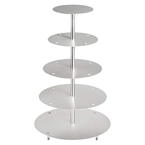 edelstahlheini Aluminium Tortenständer Rund Tortenetagere Hochzeit 5 Etagen (5 Stöckig (Ø 20 25 30 35 40cm)) von edelstahlheini