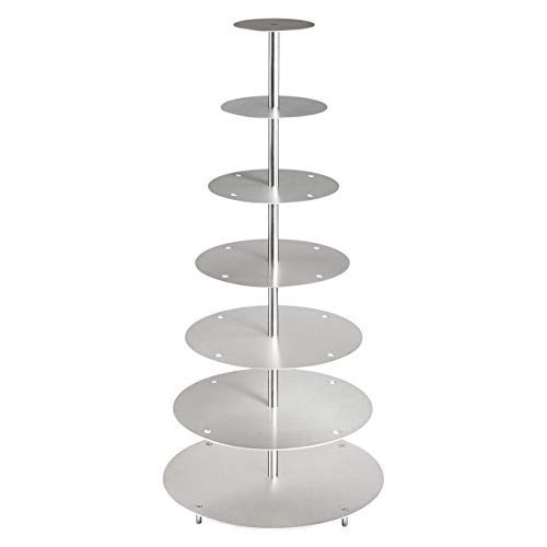 edelstahlheini Aluminium Tortenständer Rund Tortenetagere Hochzeit 7 Etagen (7 Stöckig (Ø 15 20 25 30 35 40 45 cm)) von edelstahlheini