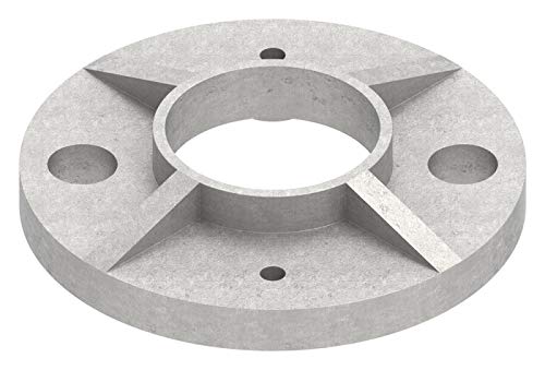 Ankerplatte ø 80 x 8mm, Höhe 15mm, mit 2 x ø 11mm und 2 x ø 4mm Bohrung, für Rohr ø 33,7mm von edelstahlonline24