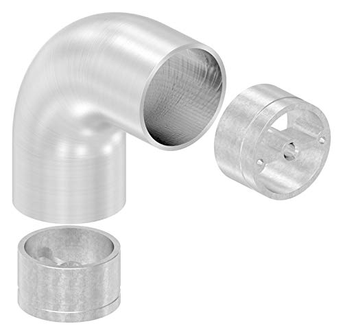 Eckbogen 90° für Holzhandlauf ø 42mm, inkl. 2 Adaptern von edelstahlonline24