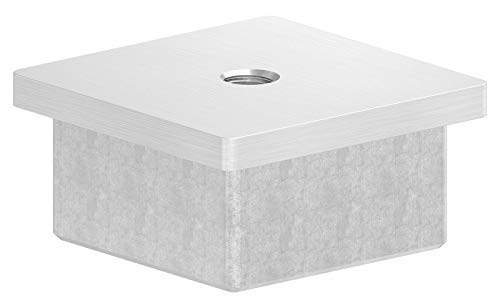 Einsteckkappe mit M8 Innengewinde, für Vierkantrohr 50 x 50 x 4,0mm von edelstahlonline24