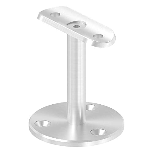 edelstahlonline24 Handlaufstütze gerade, für ø 42,4mm Rohr, V2A Edelstahl 1.4301, 60 x 5mm Runde, Silber von edelstahlonline24
