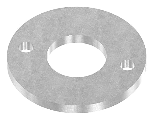 Ronde ø 100mm, Stärke 8mm, mit zwei ø 11mm Bohrungen und ø 43mm Mittelbohrung, Stahl roh von edelstahlonline24