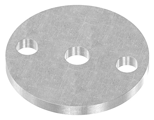 Ronde ø 70mm, Stärke 6mm, mit zwei ø 11mm Bohrungen und ø 12,5mm Mittelbohrung, Stahl roh von edelstahlonline24