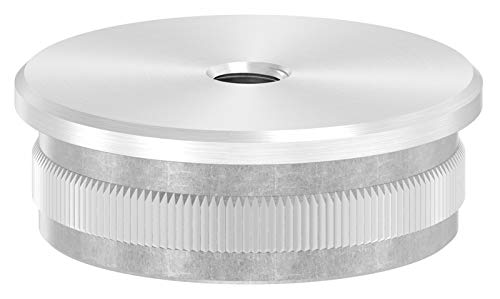 V4A Endkappe flach mit M8 Innengewinde, hohl, für Rohr ø 48,3 x 2,0mm, zum Einschlagen von edelstahlonline24