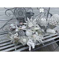 Adventsgesteck Schneezauber Wintertraum 50cm Ø von edelweissdeko