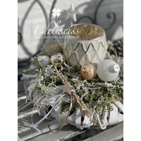 Adventsgesteck Wintermärchen Landhausdeko Windlicht Gold Weiss Adventsgesteck Wintermärchen Landhausdeko Windlicht Gold Weiss von edelweissdeko