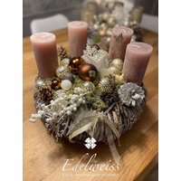 Adventskranz Wintergefühl Einzelstück Champagner, Braun Mit Toupe Kerzen Adventskranz Wintergefühl Einzelstück Champagner, Braun Mit Toupe Kerzen von edelweissdeko