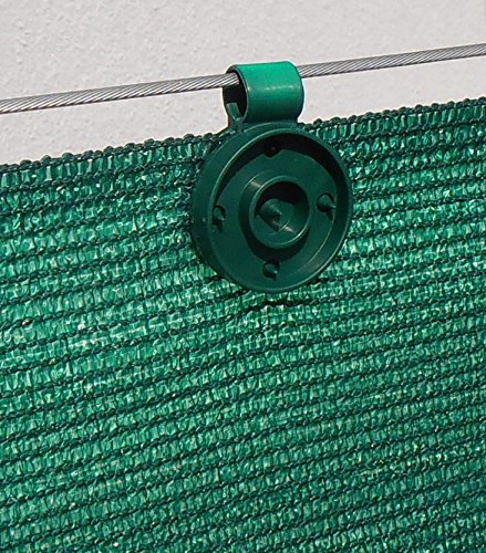 edenvista Befestigungsclips UV-Beständig, für Sichtschutz von 90 bis 350 g/m². | 60 Stück, Grün. von edenvista