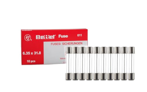 10x Glas Sicherung flink 6,3x32mm 250V TYP 611 10er Päckchen 0,5A-20A (12,5A) von edi-tronic