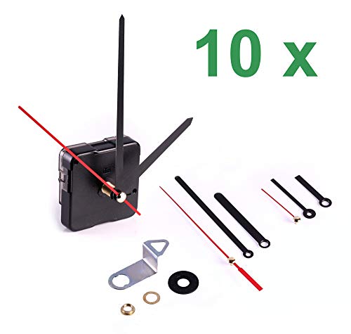 10x Quarzuhrwerk schleichend mit 3 Aluzeigersätzen Quarz Uhrwerk Alu Zeiger 1.5V AA Batterie 10x Quarzuhrwerk schleichend mit 3 Aluzeigersätzen Quarz Uhrwerk Alu Zeiger 1.5V AA Batterie von edi-tronic