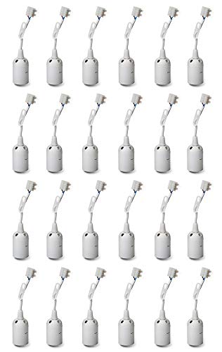 24x Baustellenfassung weiß E27 230V max. 60W Baufassung Lampenfassung Fassung Renovierungsfassung von edi-tronic