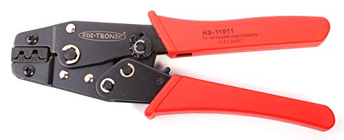 Crimpzange für offene nicht isolierte Kabelschuhe mittlere Größe 1,5 mm² 2,5 mm² HS11011 von edi-tronic