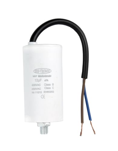 Kondensator Anlaufkondensator Motorkondensator Arbeitskondensator Kabel 12µF 450V von edi-tronic