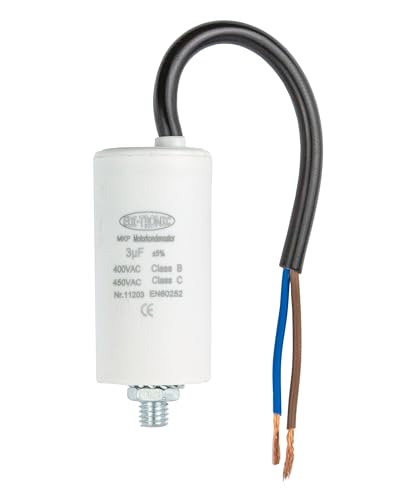 Kondensator Anlaufkondensator Motorkondensator Arbeitskondensator Kabel 3µF 450V von edi-tronic