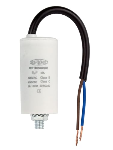 Kondensator Anlaufkondensator Motorkondensator Arbeitskondensator Kabel 6µF 450V von edi-tronic