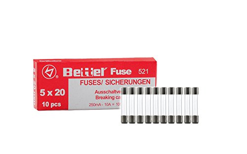Sicherung 1A flink 5x20mm 250V TYP 521 10er Päckchen Feinsicherung Glassicherung G-Sicherung von edi-tronic