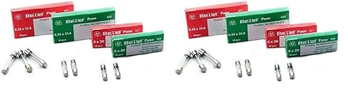 Sicherung 4A träge 5x20mm 250V TYP 522 10er Päckchen Feinsicherung Glassicherung G-Sicherung (Packung mit 2) von edi-tronic