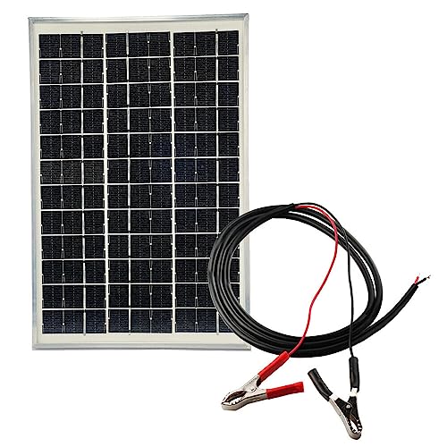 edi-tronic 12V Solarmodul 5W mit Kabel 150cm Solarpanel Solarzelle Monokristallin Photovoltaik Solar Modul Panel Krokoklemmen von edi-tronic
