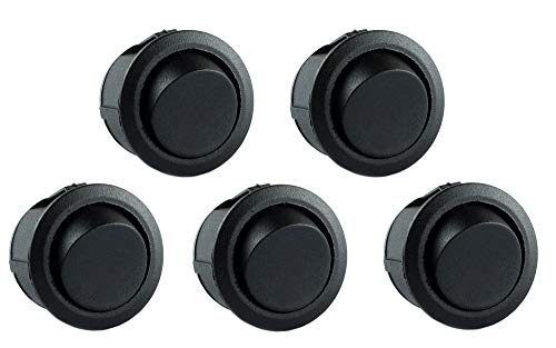 edi-tronic 5x Wippschalter rund klein 1-polig 250V 6A EIN/AUS Snap-In Montage Einbaumaß Ø 20,2mm von edi-tronic