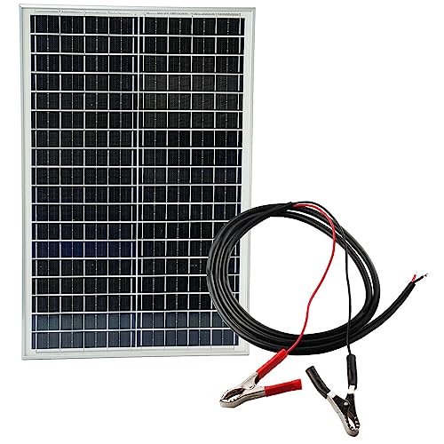 edi-tronic Solarmodul 12V 30W mit Kabel 150cm Solarpanel Solarzelle Monokristallin Photovoltaik Solar Modul Panel Krokoklemmen von edi-tronic