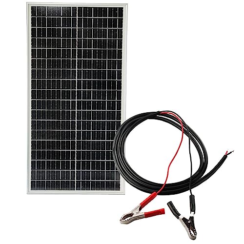 edi-tronic Solarmodul 12V 40W mit Kabel 150cm Solarpanel Solarzelle Monokristallin Photovoltaik Solar Modul Panel Krokoklemmen von edi-tronic