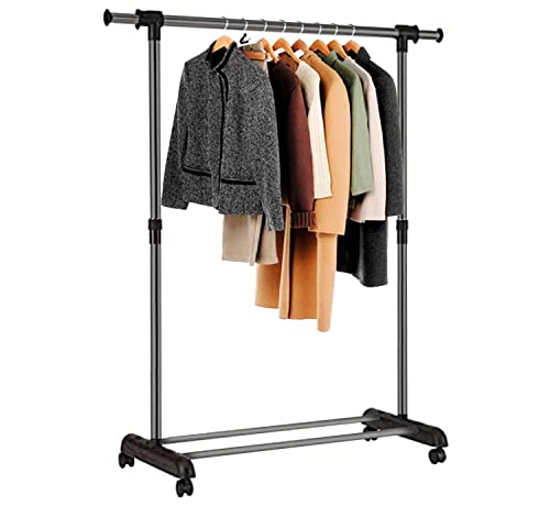 edihome, Kleiderständer, Kleiderständer, Kleiderschrank, robust, aus Metall und tragbar, mit Rädern von edihome