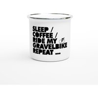 Emaille Becher | Sleep/Coffee Ride My Gravelbike Repeat Emaille Becher | Sleep/Coffee Ride My Gravelbike Repeat von edition28