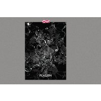 Poster Schwarzplan Plauen | Ca. 21x30 cm, A4, Poster, Plauen-Poster, Plauen-Illustration, Plauen-Souvenir von edition28