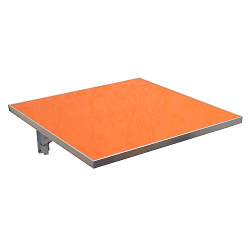 Büroschreibtische mit Rand aus Aluminiumlegierung, quadratischer Klapptisch, Esstisch, Schreibtisch, europäischer Stil, zusammenklappbarer Wandtisch, Orange, 2 Größen, moderner Stil (Größe: 5050 cm von edjfbdehvdchvdeibjfg