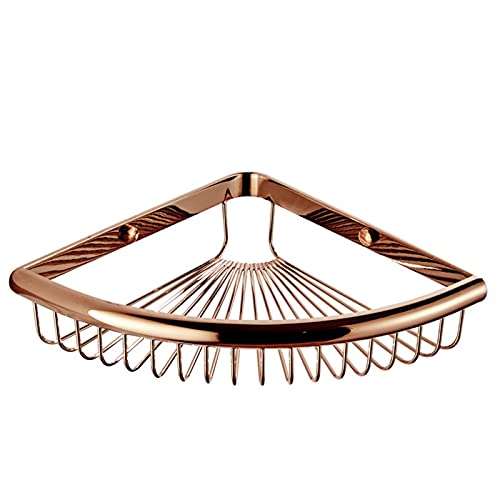 Eckregal, Badezimmerregale, Wandmontage, Aluminium, Seifenschale, Badewanne, Duschregal, Badewanne, Shampoo-Halter (Farbe: Rotgold, Größe: kostenlos) von edjfbdehvdchvdeibjfg