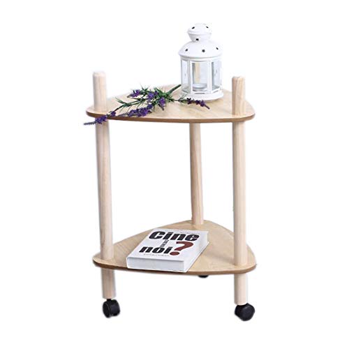 - Tisch Beweglicher Beistelltisch mit Rollen, Dreieck 2-lagiger Trolley/Esswagen, Wohnzimmer Montage Couchtisch, Multifunktionale Aufbewahrung Küchenregal Moderner Stil von edjfbdehvdchvdeibjfg