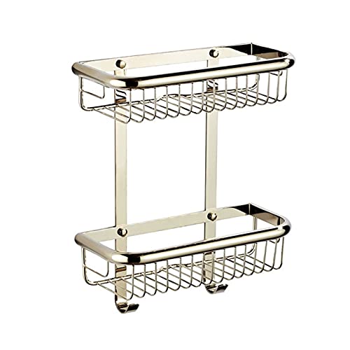 Wandmontiertes 30 cm doppelschichtiges Regal, Messingmaterial, goldenes Badezimmer-Zubehör für Küche oder Bad, Handtuchhalter von edjfbdehvdchvdeibjfg