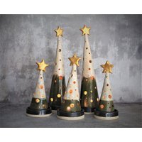 Großer Keramik Tannenbaum Kerzenhalter, Weihnachtslichter Dekoration, Weihnachten T Licht Weihnachtsmitte Stück von ednapio